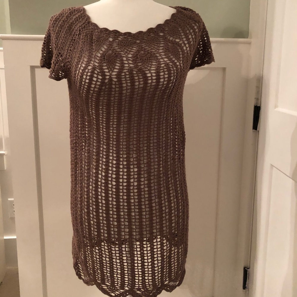 Super cute crochet swim cover-up; S!